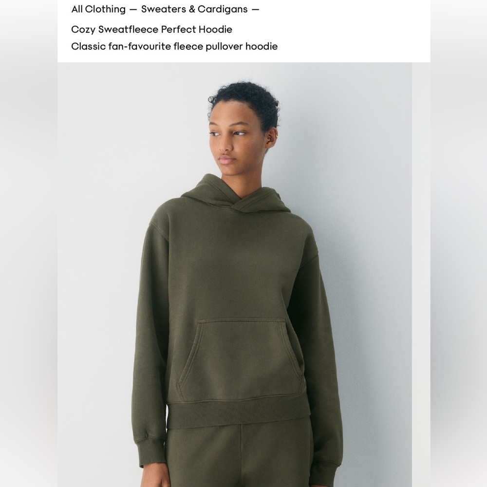 ARITZIA TNA SWEATFLEECE Olive Green Hoodie